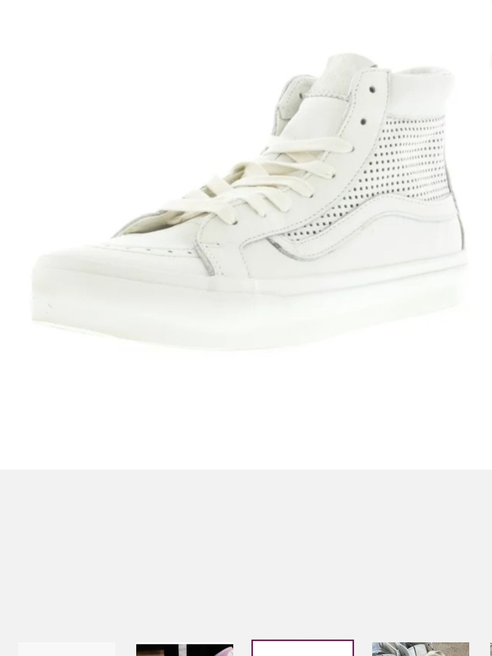 Vans Women's White Perforated High-Top Sneakers